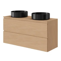 Vasque à poser ronde céramique noir mat GoodHome Samal