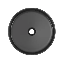 Vasque à poser ronde céramique noir mat GoodHome Samal