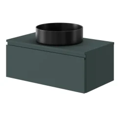 Vasque à poser ronde céramique noir mat GoodHome Samal