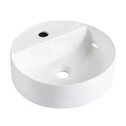 Vasque à poser ronde céramique blanc Kalvin