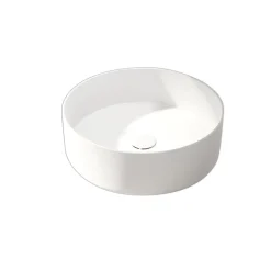 Vasque à poser ronde en céramique blanc mat Ø36 x H.12 cm, Galedo