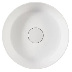 Vasque à poser ronde en résine blanche Ø38 x H.12 cm GoodHome Apanas