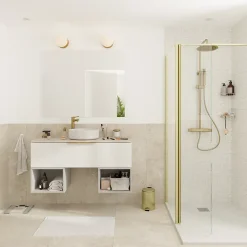 Vasque à poser ronde en résine blanche Ø38 x H.12 cm GoodHome Apanas