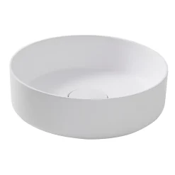 Vasque à poser ronde en résine blanche Ø38 x H.12 cm GoodHome Apanas
