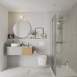 Vasque à poser ronde en résine blanche Ø38 x H.12 cm GoodHome Apanas