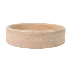 Vasque à poser ronde plate Travertin Beige 40x10 cm - RO'MA NATURE
