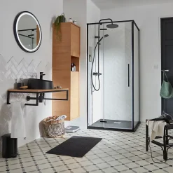 Vasque à poser résine GoodHome Allos Noir
