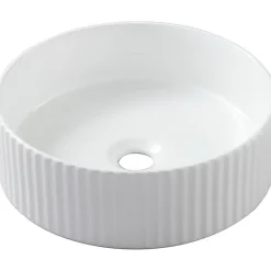 Vasque à poser striée Ania 36cm blanche
