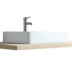 Vasque à suspendre ou poser en céramique l.60 x H.12 x P.49 cm, blanc, Homesight Andy