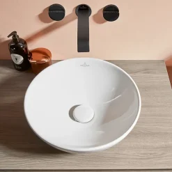 Vasque 38 x 38 ronde à poser VILLEROY ET BOCH Loop & Friends non meulé blanche sans trop plein