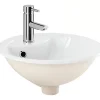 Vasque a encastrer par dessus céramique traditionnelle SANINDUSA Anna blanc (robinet non inclus)