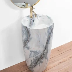 Vasque Autoportante Rea Anya Granit Matt Grey Round