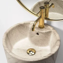 Vasque Autoportante Rea Blanka Natural Matt Beige Round