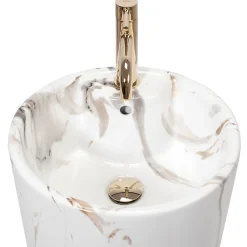 Vasque Autoportante Rea Blanka Marble White Round