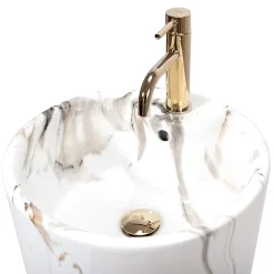 Vasque Autoportante Rea Blanka Marble White Round