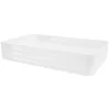 Vasque blanc rectangulaire en ceramique lavabo lave-mains a poser 680x380x120 mm