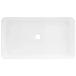 Vasque blanc rectangulaire en ceramique lavabo lave-mains a poser 680x380x120 mm