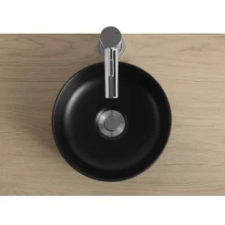 Vasque bol en céramique diamètre 26 x H.12 cm, noir, Homesight