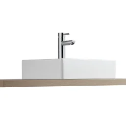 Vasque carrée à poser en céramique blanche 40 cm NAO