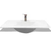 Vasque cémarique Blanc à encastrer 75 x 35 cm Lavabo de salle de bain encastrable