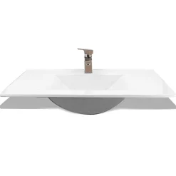 Vasque cémarique Blanc à encastrer 75 x 35 cm Lavabo de salle de bain encastrable