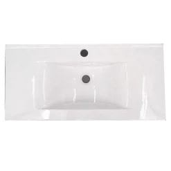 Vasque cémarique Blanc à encastrer 75 x 35 cm Lavabo de salle de bain encastrable