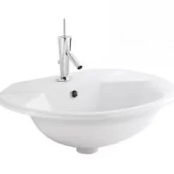 Vasque céramique traditionnelle SANINDUSA a encastrer Jade blanc