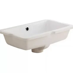 Vasque céramique traditionnelle SANINDUSA a encastrer par dessous mini agres 44x26 blanc