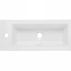 Vasque céramique traditionnelle SANINDUSA a encastrer par dessus rectangulaire Alicante 600 blanc
