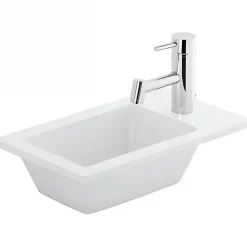 Vasque céramique traditionnelle SANINDUSA a encastrer par dessus rectangulaire Alicante 600 blanc