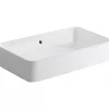 Vasque céramique traditionnelle SANINDUSA rectangulaire a poser sur plan 60x35 Sanlife blanc