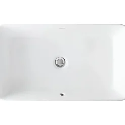 Vasque céramique traditionnelle SANINDUSA rectangulaire a poser sur plan 60x35 Sanlife blanc