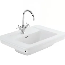 Vasque céramique traditionnelle SANINDUSA a encastrer Vintage blanc