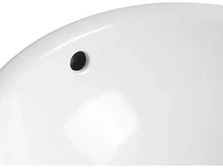 Vasque de salle de bain semi-encastrée ronde en céramique - 46 cm - Blanc - CATONAC II