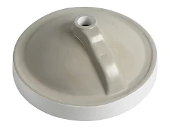 Vasque de salle de bain semi-encastrée ronde en céramique - 46 cm - Blanc - CATONAC II