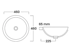 Vasque de salle de bain semi-encastrée ronde en céramique - 46 cm - Blanc - CATONAC II