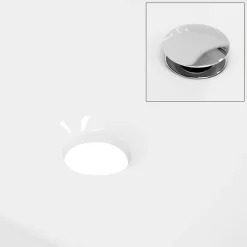 Vasque en céramique blanc ronde avec bonde de vidage salle de bain 400x147mm