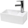 Vasque en céramique blanc avec bonde de vidage pour salle de bain 350x205x125 mm