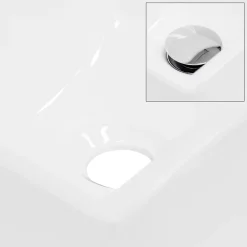 Vasque en céramique blanc avec bonde de vidage pour salle de bain 350x205x125 mm