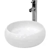 Vasque en céramique blanc avec bonde de vidage pour salle de bain 350x120 mm
