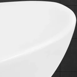Vasque en céramique blanc avec bonde de vidage pour salle de bain 590x390x200 mm