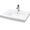 Vasque en céramique blanc avec bonde de vidage pour salle de bain 605x465x160 mm