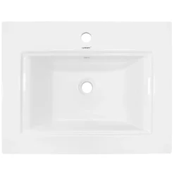 Vasque en céramique blanc avec bonde de vidage pour salle de bain 605x465x160 mm