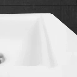 Vasque en céramique blanc avec bonde de vidage pour salle de bain 605x465x160 mm