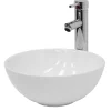 Vasque en céramique blanc avec bonde de vidage pour salle de bain
