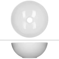 Vasque en céramique blanc avec bonde de vidage pour salle de bain