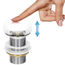 Vasque en céramique blanc avec bonde de vidage pour salle de bain 630x420x120 mm