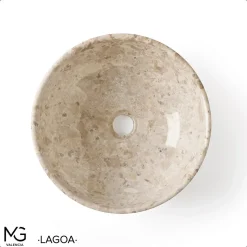 Vasque en marbre naturel LAGOA 35x35x15 cm
