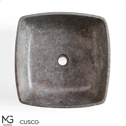 Vasque en marbre naturel CUSCO GREY 40x40x15 cm