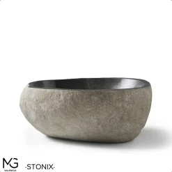 Vasque en pierre naturelle de rivière STONIX 40x38x15 cm